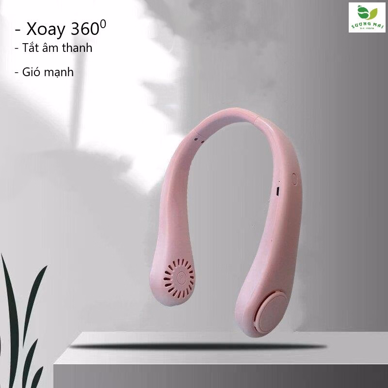 Quạt Đeo Cổ Usb Mini Tích Điện Không Cánh Tiện Lợi, Thời Trang, Dáng Thể Thao - Sương Mai - Ảnh 6