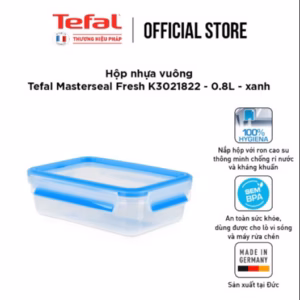 Hộp Nhựa Vuông Tefal Masterseal Fresh 0.8L Màu Xanh K3021822- Sht House