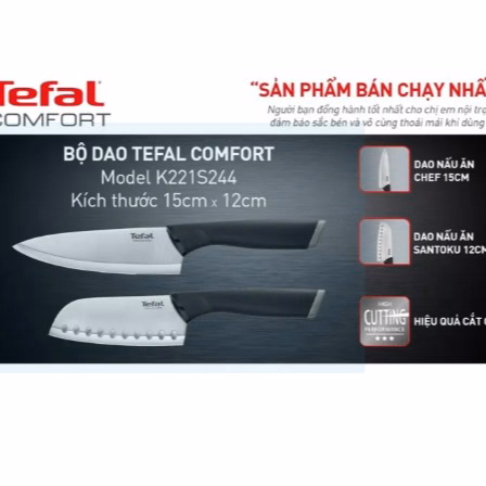 Bộ Dao Tefal Comfort K221S244 15Cm Và 12Cm - Sht House - Ảnh 3