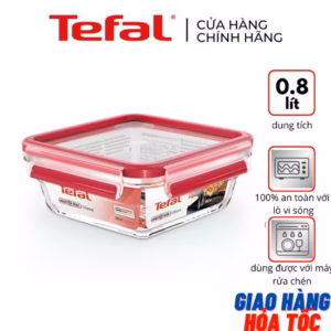 Hộp Thủy Tinh Vuông Tefal Masterseal Glass 800Ml Màu Đỏ N1041412- Sht House
