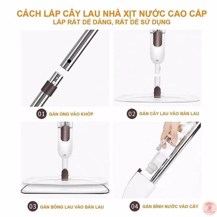 Cây Lau Nhà Phun Sương 2 Trong 1, Đầu Xoay 360 Độ Ctb141 - Bechip - Ảnh 11