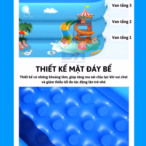 [Không Kèm Bơm + Tặng Kèm Keo Và 2 Miếng Vá ] Bể Bơi Cho Bé Có Đáy Chống Trơn Trượt Đủ Kích Thước Ctb145 - Bechip - Ảnh 7