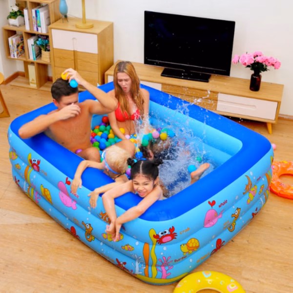 [Không Kèm Bơm + Tặng Kèm Keo Và 2 Miếng Vá ] Bể Bơi Cho Bé Có Đáy Chống Trơn Trượt Đủ Kích Thước Ctb145 - Bechip - Ảnh 3