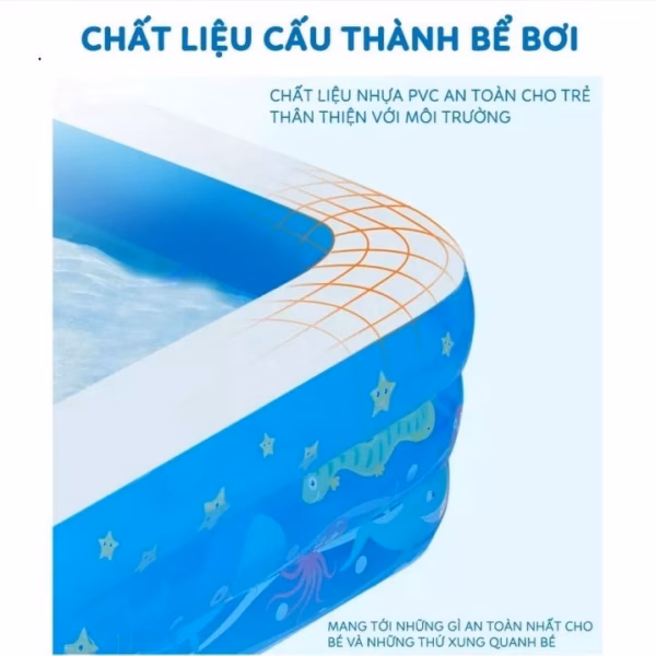 [Không Kèm Bơm + Tặng Kèm Keo Và 2 Miếng Vá ] Bể Bơi Cho Bé Có Đáy Chống Trơn Trượt Đủ Kích Thước Ctb145 - Bechip - Ảnh 10