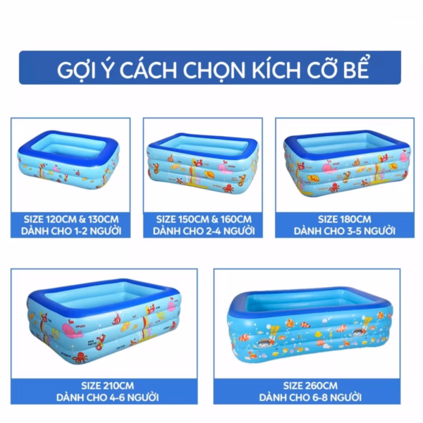 [Không Kèm Bơm + Tặng Kèm Keo Và 2 Miếng Vá ] Bể Bơi Cho Bé Có Đáy Chống Trơn Trượt Đủ Kích Thước Ctb145 - Bechip - Ảnh 9