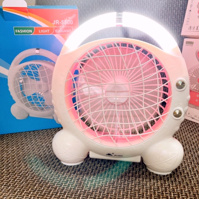 Quạt Sạc Tích Điện Có Đèn Mini - Su - Ảnh 5