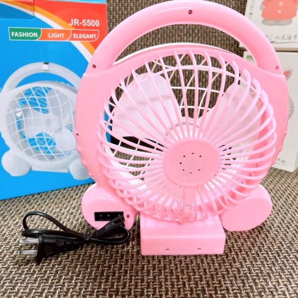 Quạt Sạc Tích Điện Có Đèn Mini - Su - Ảnh 4