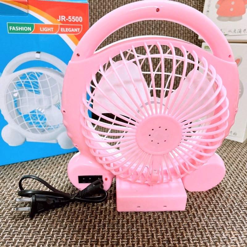 Quạt Sạc Tích Điện Có Đèn Mini - Su - Ảnh 4