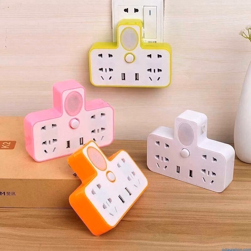 Ổ Cắm Điện Kiêm Đèn Ngủ 2 Cổng Usb - Silver - Ảnh 3