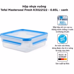 Hộp Nhựa Vuông Tefal Masterseal Fresh 0.85L Màu Xanh K3022122- Sht House