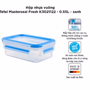 Hộp Nhựa Vuông Tefal Masterseal Fresh 0.55L Màu Xanh K3021122- Sht House