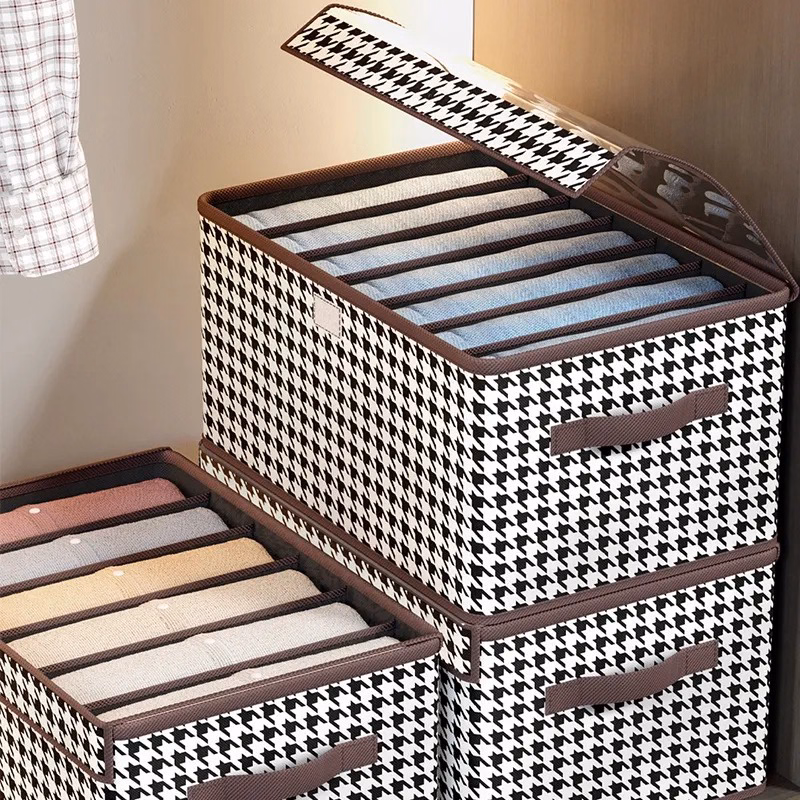 Hộp Đựng Quần Áo Chia Ngăn Khung Cứng 7 Ngăn, Có Nắp Đậy Ctb581 – Bechip - Ảnh 4