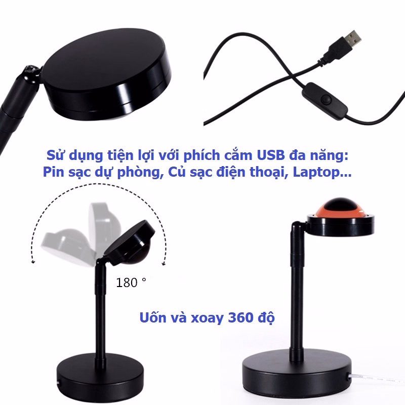 Đèn Hoàng Hôn 16 Màu Có Điều Khiển Loại Cao Cấp Khung Sắt D006 - Lady'S Passion - Ảnh 3