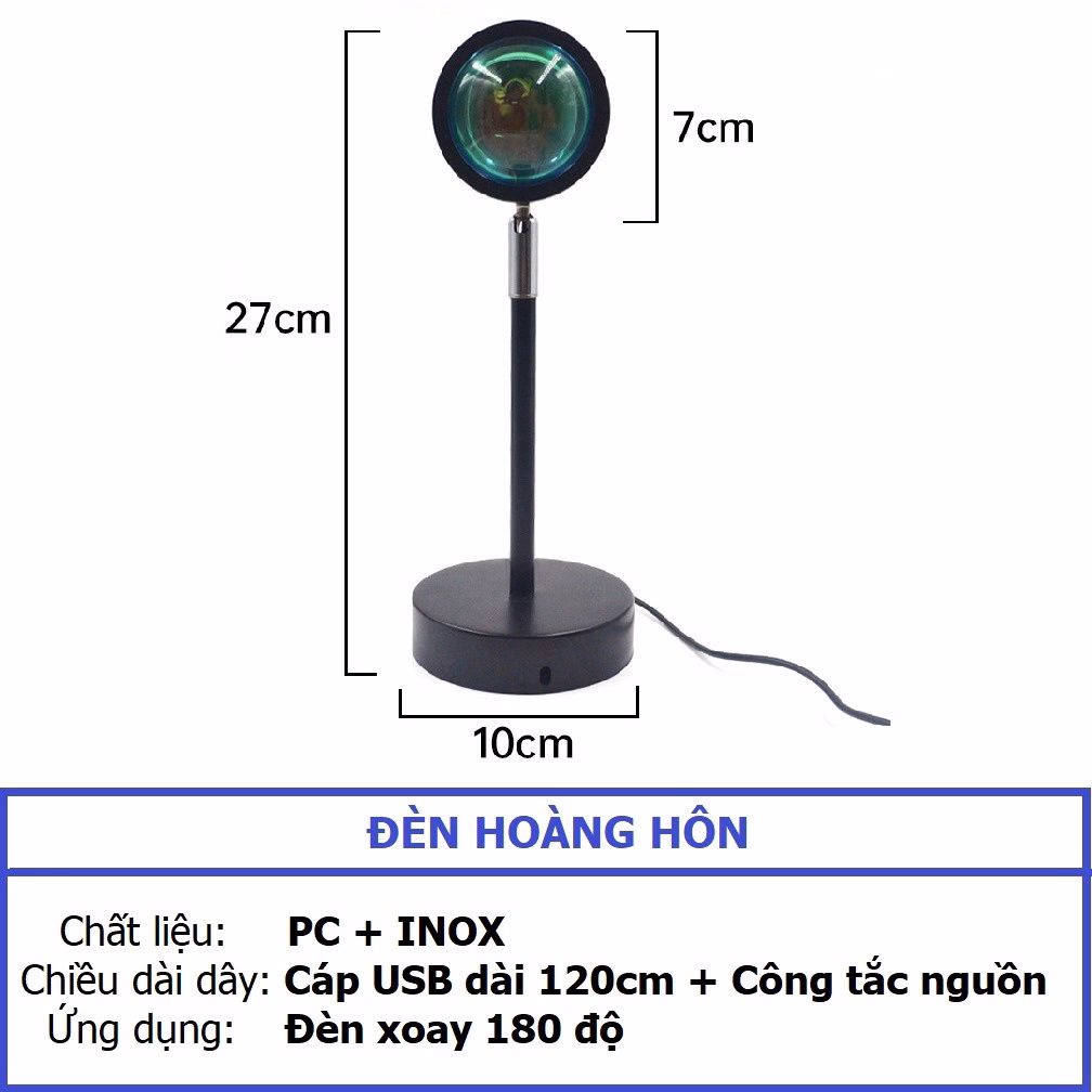 Đèn Hoàng Hôn 16 Màu Có Điều Khiển Loại Cao Cấp Khung Sắt D006 - Lady'S Passion - Ảnh 8
