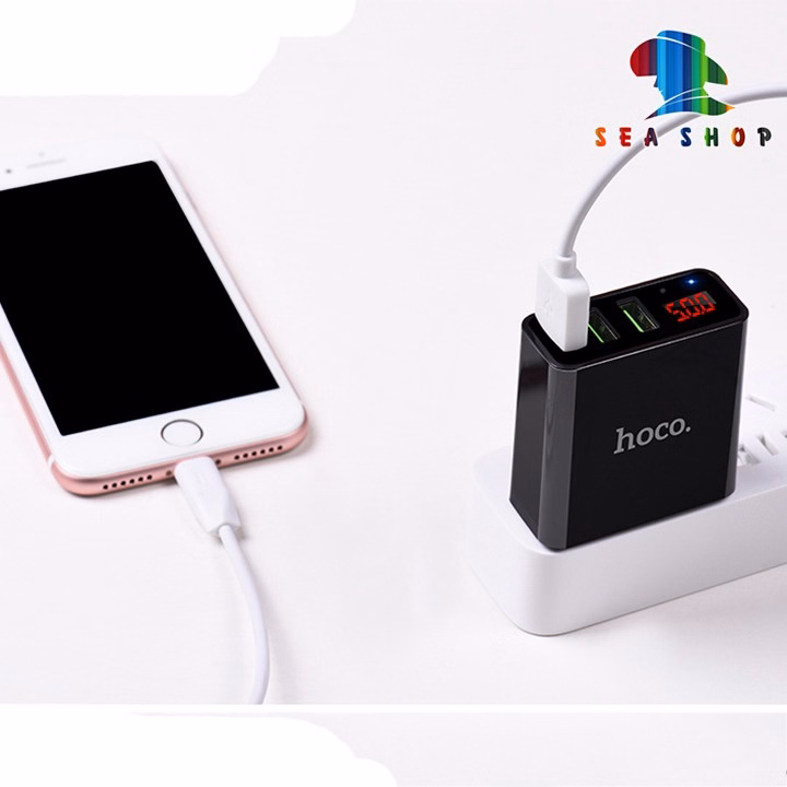 Củ Sạc C15 - Chính Hãng Hoco - Cho Smartphone -Thiết Kế 3 Cổng Usb, Đèn Báo Thông Số, Công Nghệ Sạc Nhanh Qc3.0 - Seashop - Ảnh 2