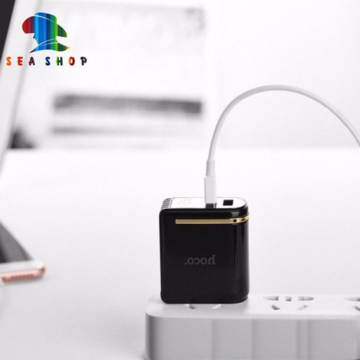 Củ Sạc C39 - Chính Hãng Hoco - Cho Smartphone,Thiết Kế 2 Cổng Usb, Đèn Báo Thông Số, Công Nghệ Sạc Nhanh Qc3.0 - Seashop - Ảnh 3