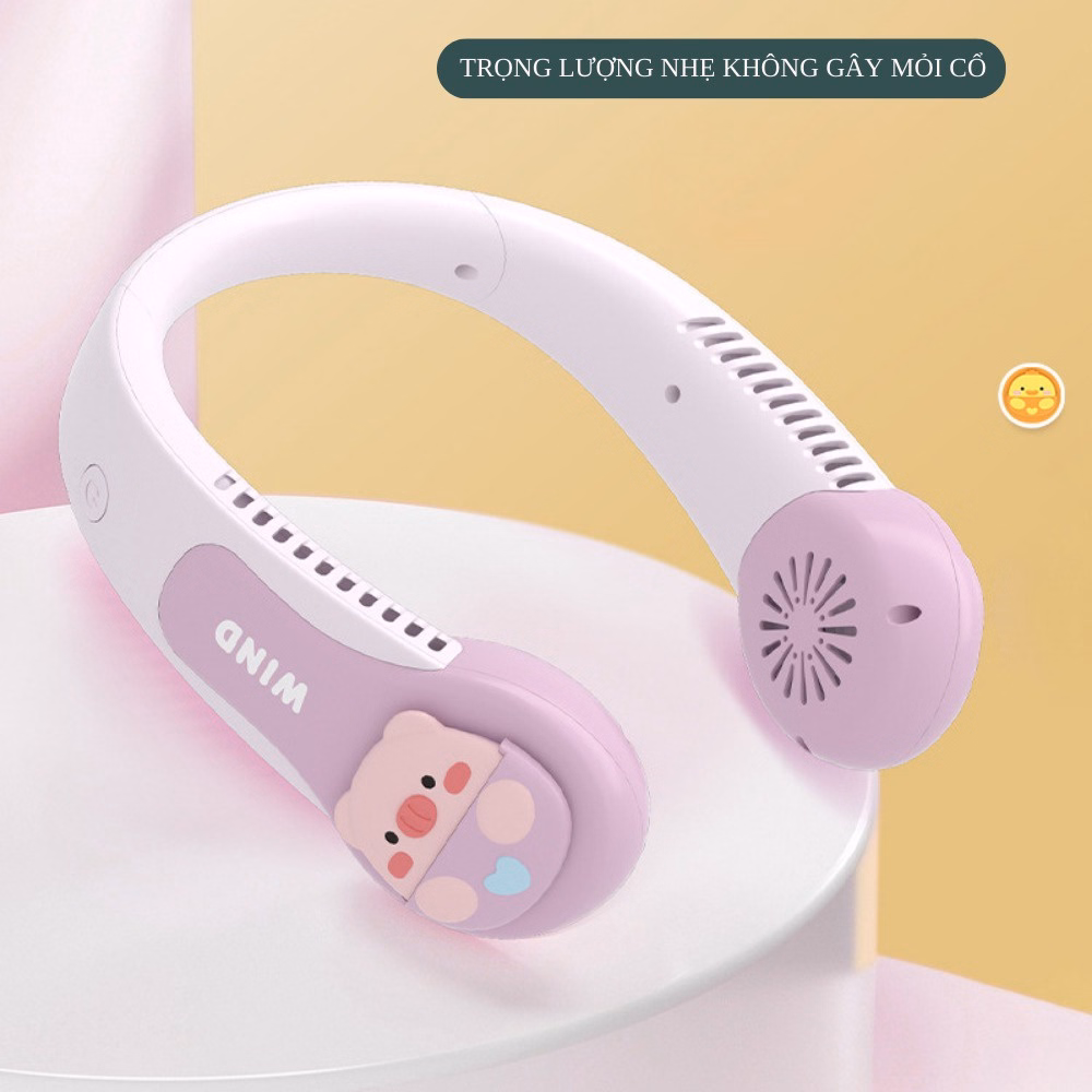 Quạt Đeo Cổ Mini Không Cánh Hình Thú - Su - Ảnh 4