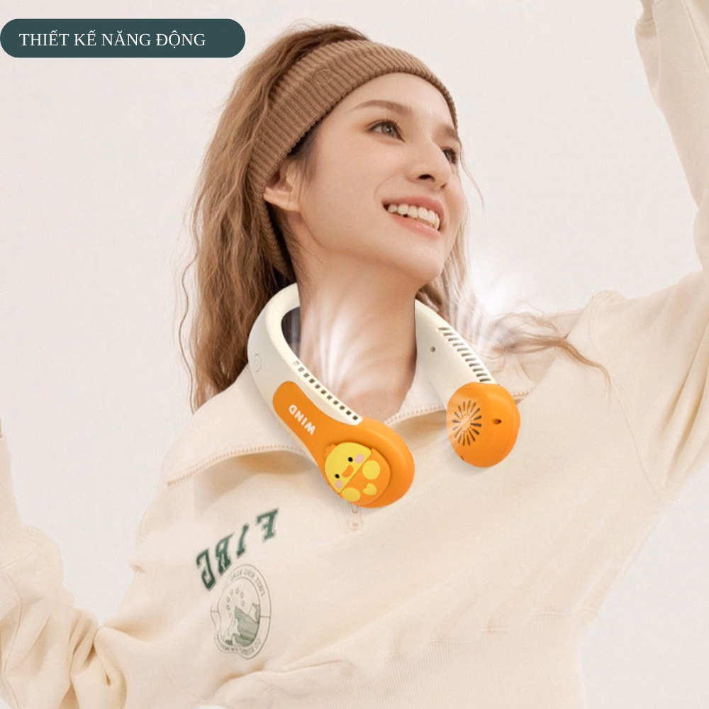 Quạt Đeo Cổ Mini Không Cánh Hình Thú - Su - Ảnh 7