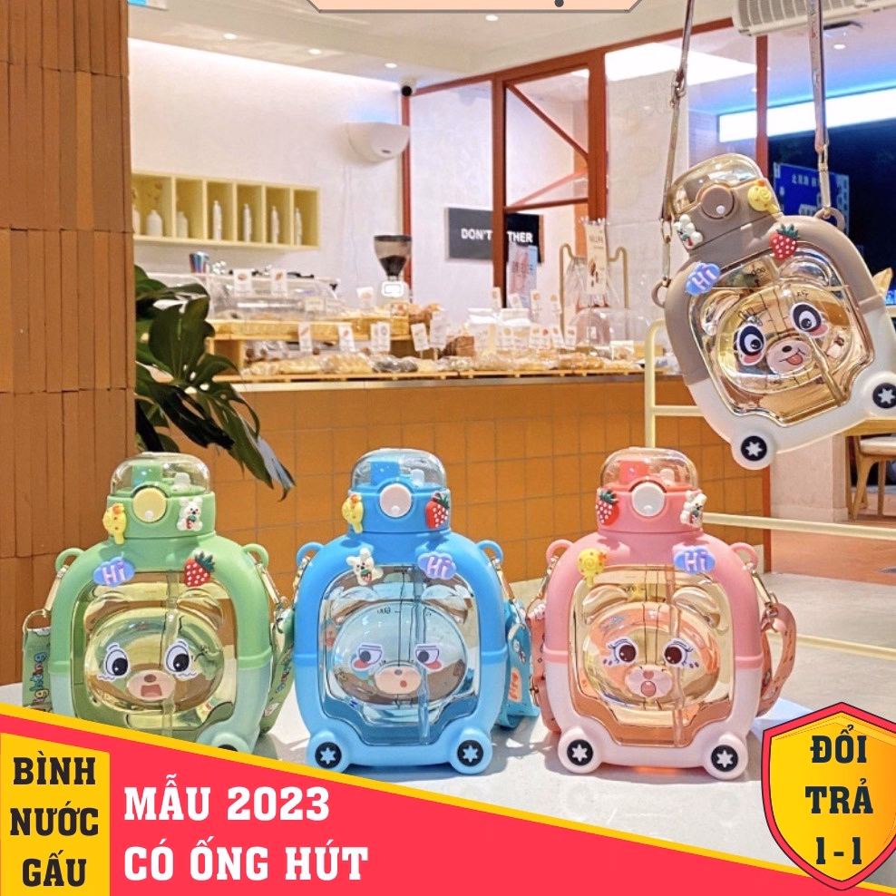 Bình Đựng Nước Gấu Siêu Đẹp1000Ml Mẫu Mới Hot 2023 Có Kèm Dây Đeo Dễ Thương Trẻ Trung Năng Động Gd015 - Lady'S Passion - Ảnh 7