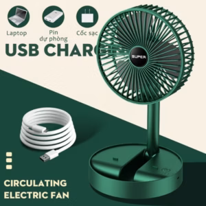 Quạt Tích Điện Super Để Bàn Gấp Gọn Super, 3 Tốc Độ Gió, Cổng Sạc Usb Xoay 180 Độ Siêu Tiện Lợi Gd016 - Lady'S Passion