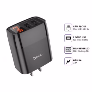 Bộ Sạc C86 - Hoco - Cho Smartphone -Thiết Kế 2 Cổng Usb-Đèn Báo Thông Số-Công Nghệ Sạc Nhanh Qc3.0-Seashop