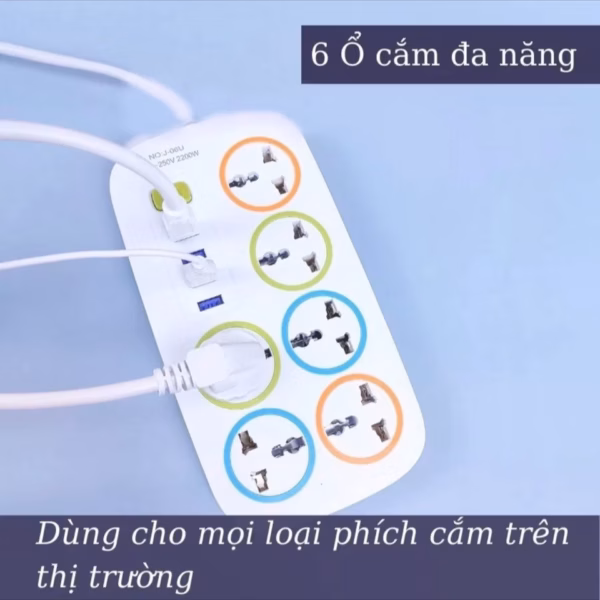 Ổ Cắm Điện 6 Lỗ 4 Cổng Usb - Silver - Ảnh 3