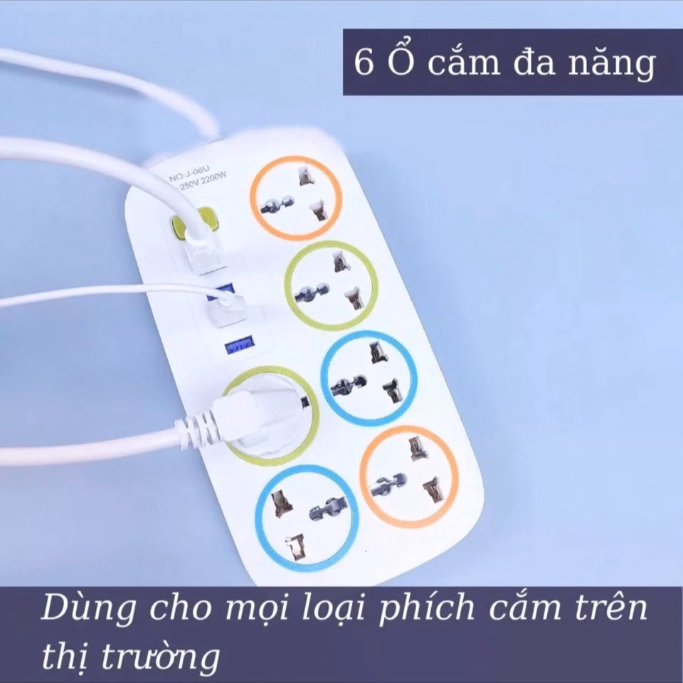 Ổ Cắm Điện 6 Lỗ 4 Cổng Usb - Silver - Ảnh 3