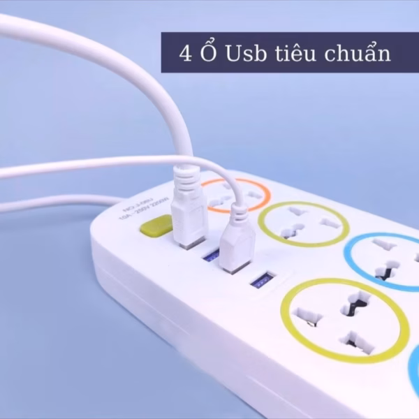 Ổ Cắm Điện 6 Lỗ 4 Cổng Usb - Silver - Ảnh 4
