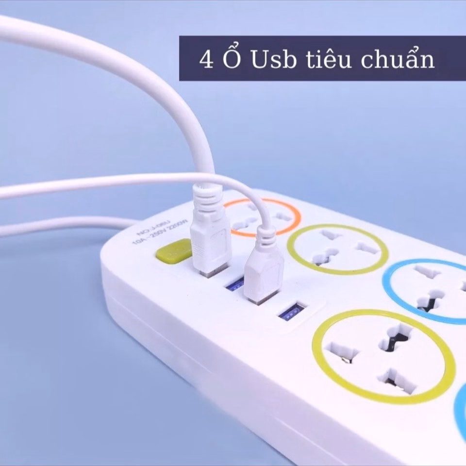 Ổ Cắm Điện 6 Lỗ 4 Cổng Usb - Silver - Ảnh 4
