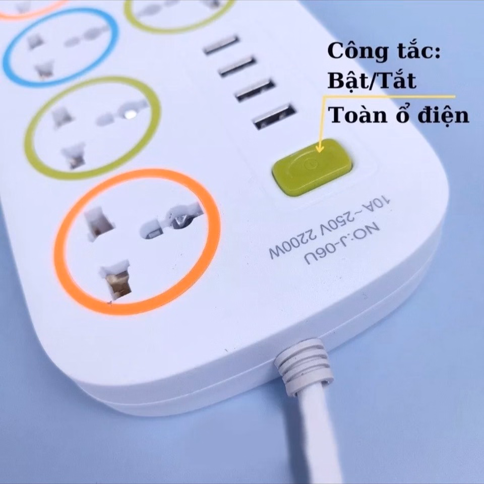 Ổ Cắm Điện 6 Lỗ 4 Cổng Usb - Silver - Ảnh 5