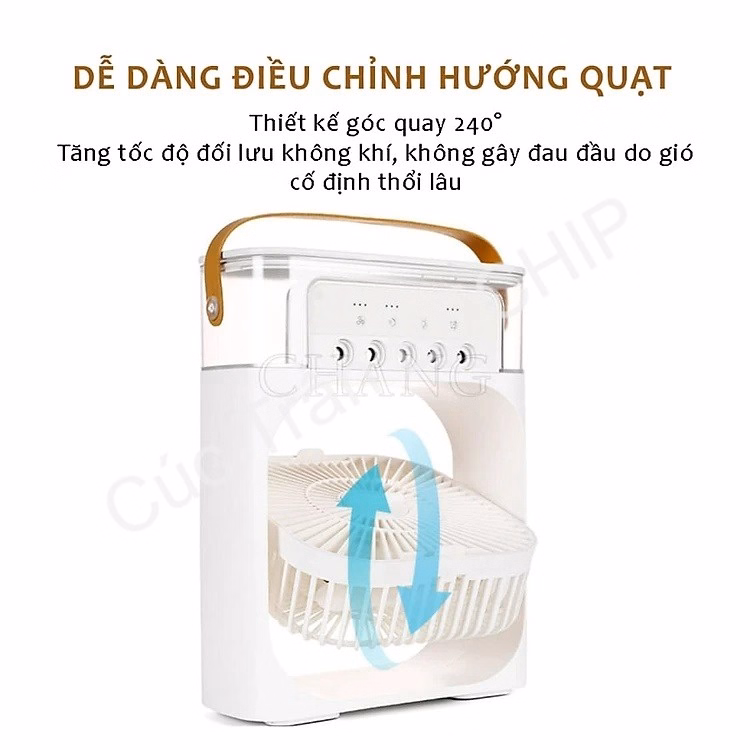 Quạt Điều Hòa Phun Sương, Quạt Điều Hòa Hơi Nước Để Bàn Kèm Đèn Led 7 Màu Ctb196 - Bechip - Ảnh 14
