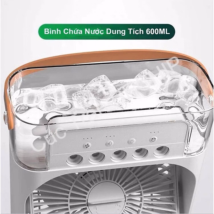 Quạt Điều Hòa Phun Sương, Quạt Điều Hòa Hơi Nước Để Bàn Kèm Đèn Led 7 Màu Ctb196 - Bechip - Ảnh 17