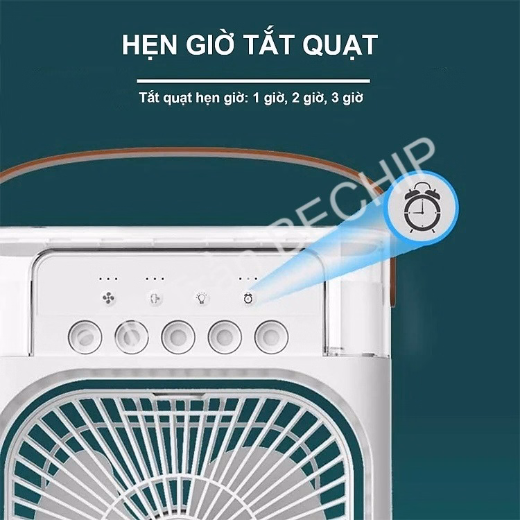 Quạt Điều Hòa Phun Sương, Quạt Điều Hòa Hơi Nước Để Bàn Kèm Đèn Led 7 Màu Ctb196 - Bechip - Ảnh 13