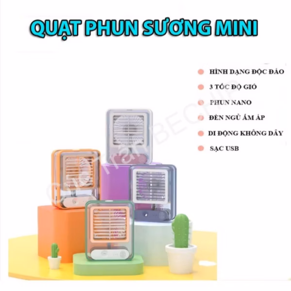 Quạt Tích Điện Phun Sương Mini Ctb173 – Bechip - Ảnh 2