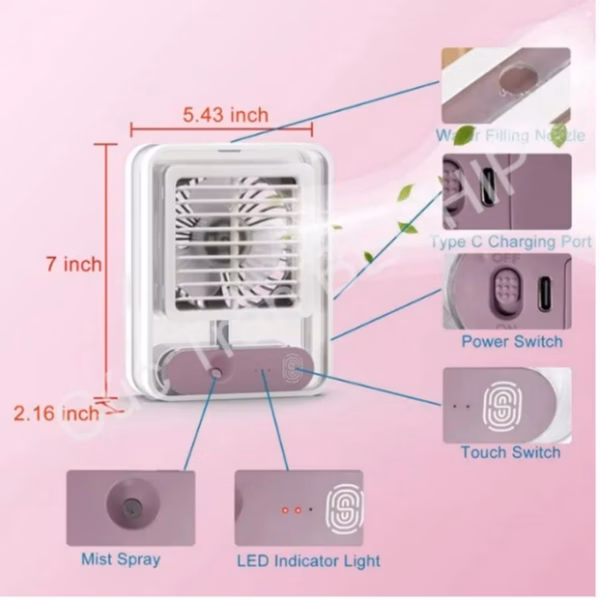 Quạt Tích Điện Phun Sương Mini Ctb173 – Bechip - Ảnh 15