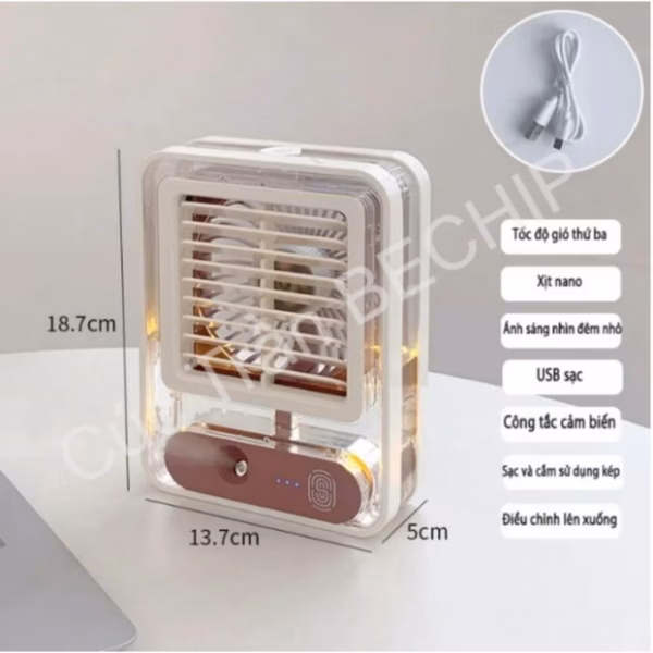 Quạt Tích Điện Phun Sương Mini Ctb173 – Bechip - Ảnh 17