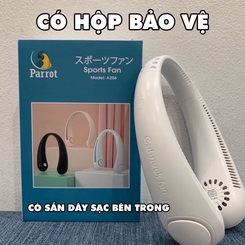 Quạt Đeo Cổ Parrot Usb Mini Tích Điện Không Cánh Tiện Lợi, Thời Trang, Dáng Thể Thao Gd032 - Lady'S Passion
