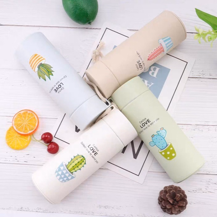 Bình Chai Nước Thủy Tinh Hình Xương Rồng B001- Haras( Giao Màu Ngẫu Nhiên )