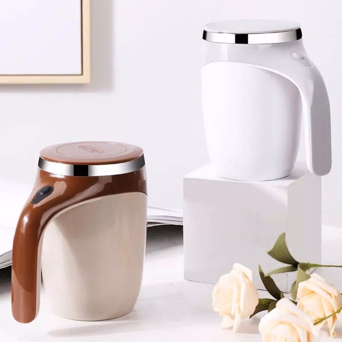 Cốc Pha Cafe, Đồ Uống Tự Động Thông Minh 380Ml, Cốc Quay Từ Tính Lõi Inox 304, Giữ Nhiệt Nóng Lạnh Tốt (Màu Sắc Ngẫu Nhiên) Gd033 - Lady'S Passion - Ảnh 7
