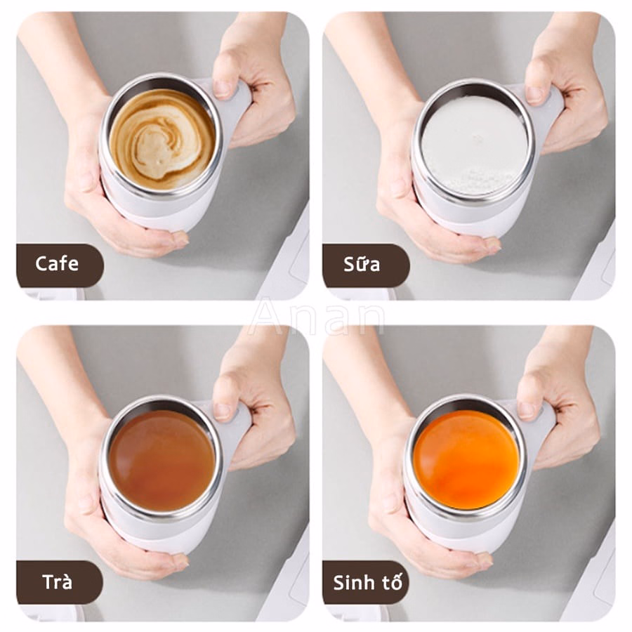 Cốc Pha Cafe, Đồ Uống Tự Động Thông Minh 380Ml, Cốc Quay Từ Tính Lõi Inox 304, Giữ Nhiệt Nóng Lạnh Tốt (Màu Sắc Ngẫu Nhiên) Gd033 - Lady'S Passion - Ảnh 12