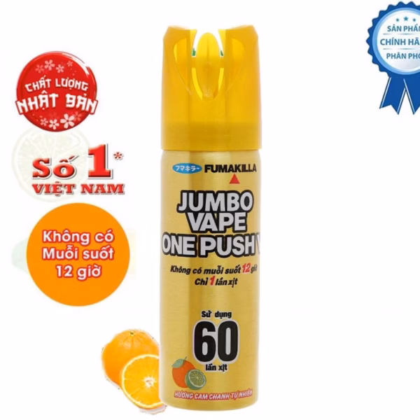 Bình Xịt Muỗi Jumbo Vape One Push Hường Cam Chanh 16Ml - Gdn - Ảnh 2