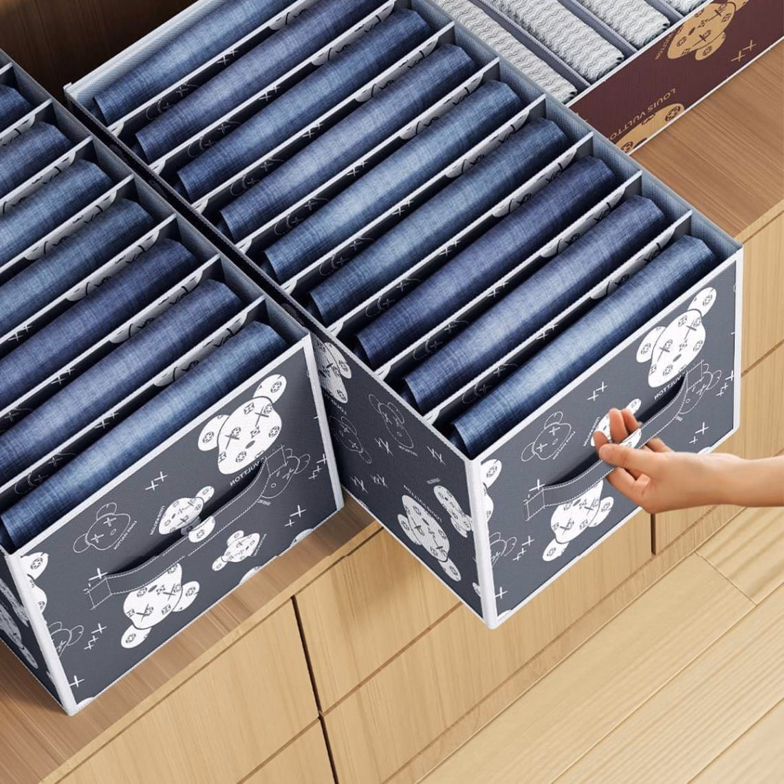 Hộp Vải Đựng Quần Áo 7 Ngăn Không Nắp - Gdn