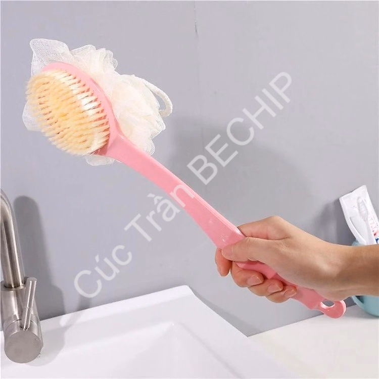 Cây Bông Tắm Chà Lưng 2 Đầu: Bàn Chải Và Bông Tắm Tiện Lợi Ctb200 - Bechip - Ảnh 5