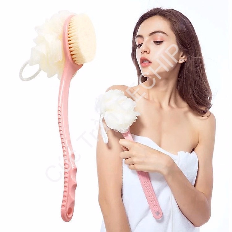 Cây Bông Tắm Chà Lưng 2 Đầu: Bàn Chải Và Bông Tắm Tiện Lợi Ctb200 - Bechip - Ảnh 2