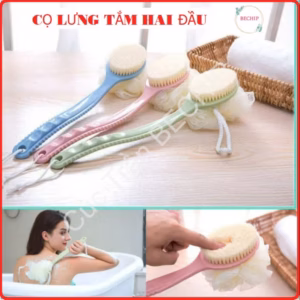 Cây Bông Tắm Chà Lưng 2 Đầu: Bàn Chải Và Bông Tắm Tiện Lợi Ctb200 - Bechip