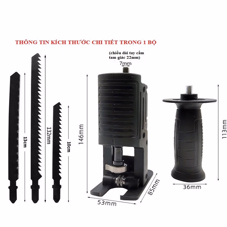 Đầu Máy Cưa Chuyển Đổi Từ Máy Khoan Cầm Tay Kèm 3 Lưỡi Cưa Sắt Và Gỗ Xịn Gd039 - Lady'S Passion - Ảnh 4
