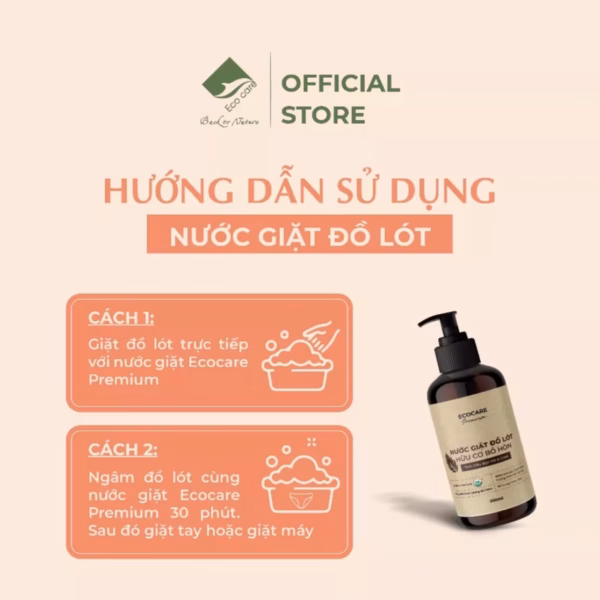 Nước Giặt Đồ Lót Hữu Cơ 300Ml - Ecocare - Ảnh 3