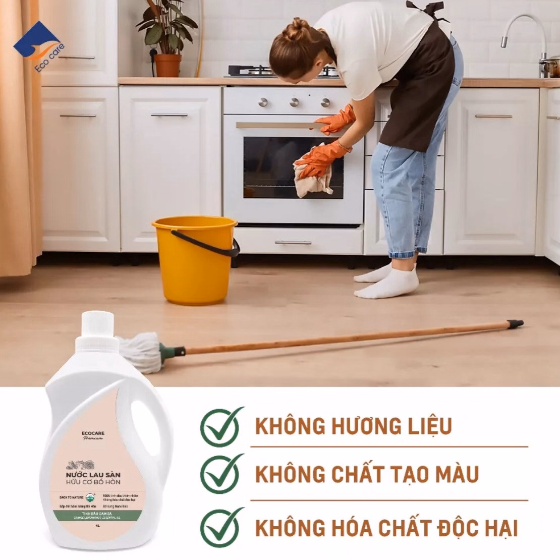 Nước Lau Sàn Hữu Cơ Bồ Hòn Hương (Cam Sả/Chanh Gừng) - Ecocare - Ảnh 4