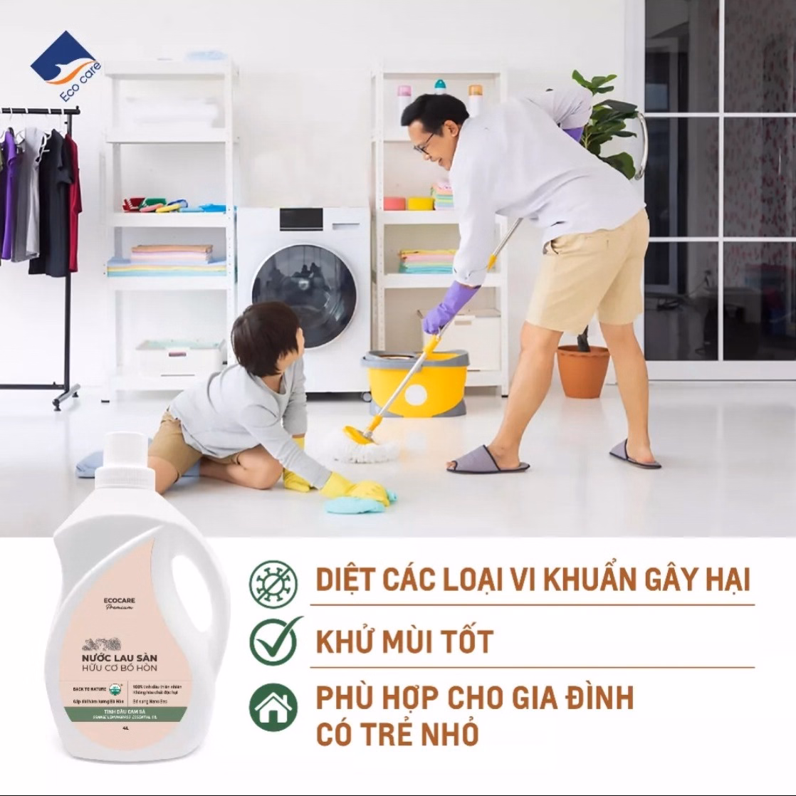 Nước Lau Sàn Hữu Cơ Bồ Hòn Hương (Cam Sả/Chanh Gừng) - Ecocare - Ảnh 5