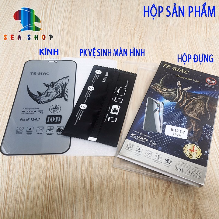 Kính Chống Nhìn Trộm Oppo A1K, A5S, A12 - Hiệu Tê Giác - Full Màn Hình , Cảm Ứng Mượt Mà, Độ Cứng 9H - Seashop